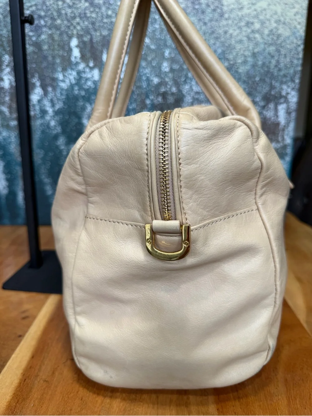 Tory Burch Quiet Luxury Classic HTF Archival‎ Robinson Leather Bowler Cream Fair